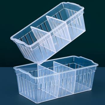透明鏤空收納筐桌面長方形儲物盒抽屜分隔家用多功能零食置物小籃