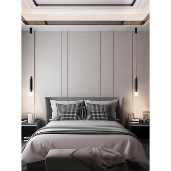 臥室床頭吊燈輕奢長吊線中山燈具現代簡約創意個性極簡網紅小吊燈