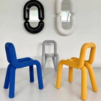 現代ins克萊因網紅創意化妝椅簡約設計師餐椅成人休閑臥室椅子