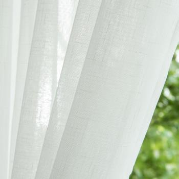 白紗窗簾紗簾2023新款北歐客廳窗紗隔斷飄窗臥室陽臺透光加厚麻紗