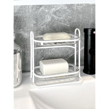 肥皂盒雙層壁掛式家用衛生間香皂置物架瀝水輕奢高級感浴室肥皂架
