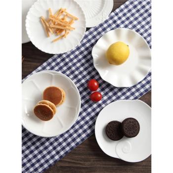 陶瓷6寸小盤子甜品甜點盤菜盤家用點心水果創意碟子下午茶小吃盤
