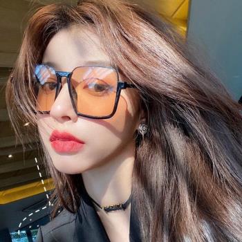 茶色墨鏡女夏街拍網紅太陽眼鏡防紫外線大臉顯瘦2021年新款韓版潮