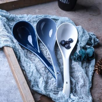 湯勺陶瓷長柄粥勺稀飯勺創意北歐風陶瓷家用調羹吃飯勺子小勺赫本
