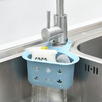 日本廚房水槽瀝水籃置物架水龍頭洗碗池抹布海綿收納架塑料小掛籃