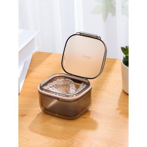 隱形牙套保持器收納盒浸泡清洗牙齒矯正器放假牙的小盒子便攜隨身