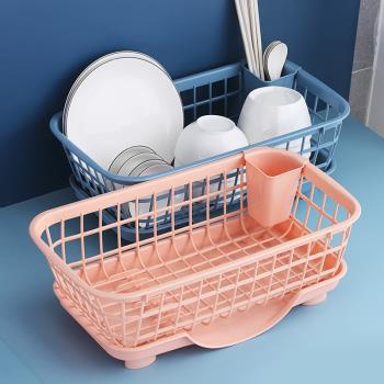 碗筷放置架家用廚房瀝水籃多功能放碗收納盒置物架碗架餐具瀝干架
