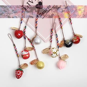 日本音羽山櫻花草莓鈴鐺掛飾手機鏈掛繩包掛件