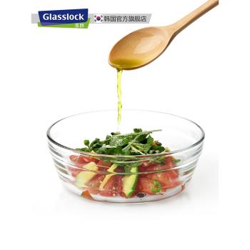 Glasslock進口透明鋼化玻璃飯碗水果沙拉碗家用耐熱泡面湯碗套裝