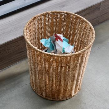 Kens北歐客廳家用垃圾桶仿藤編織分類垃圾簍廁所衛生間無蓋垃圾筒
