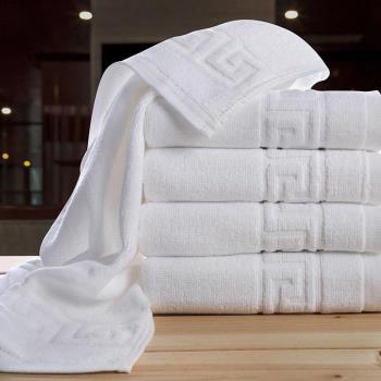 酒店毛巾浴巾三件套全棉加厚吸水加厚純棉民宿賓館專用白色大面巾