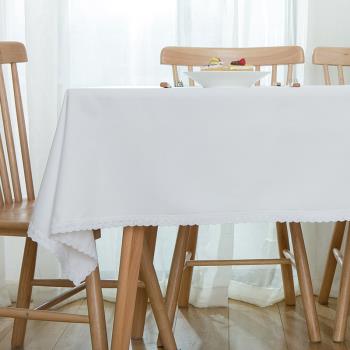 白色桌布ins風長方形防水防油野餐拍照背景西餐會議臺布餐桌布藝