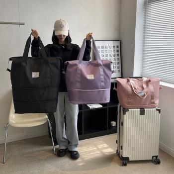 女士短途出差旅行包大容量可折疊多功能收納袋外出便攜包待產女包