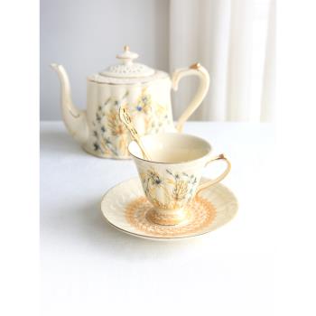 金穗法式復古歐式陶瓷描金宮廷咖啡杯碟英式下午茶紅茶杯花茶杯