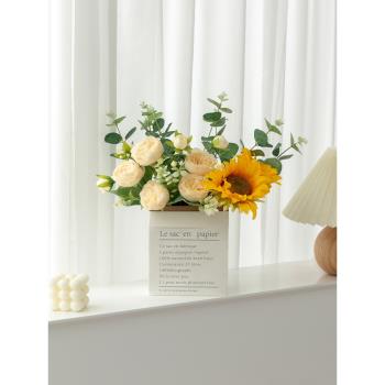 假花仿真花擺設花藝擺件干花花束客廳餐桌花拍照專用高級感向日葵