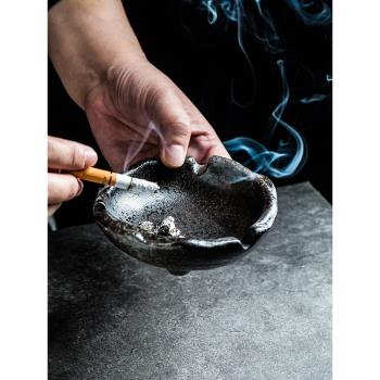 日式陶瓷煙灰缸高級感 創意家用客廳辦公餐廳飯店 煙碟子民宿煙缸