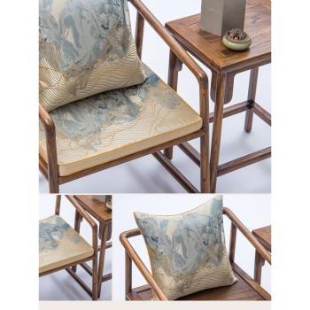 茶椅坐墊實木椅子坐墊餐椅坐墊可拆洗防滑加厚新中式50X40輕奢風