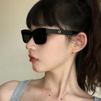 新款韓國明星jennie同款貓眼墨鏡街拍復古小臉玳瑁色gd太陽鏡潮