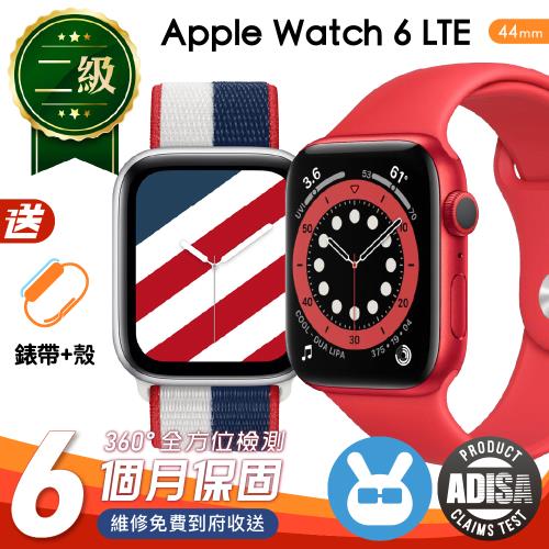 【福利品】Apple Watch Series 6 44公釐 LTE 鋁金屬錶殼 保固6個月 贈矽膠錶帶及透明錶殼