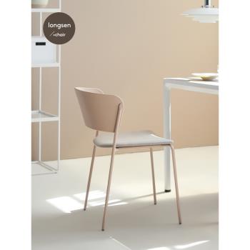 創意咖啡廳餐廳椅子奶油風靠背椅子休閑區辦公室椅子