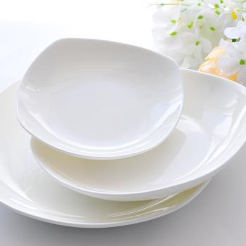 盤子菜盤家用陶瓷創意網紅托盤長方形白色骨瓷餐盤碟子深盤西餐盤