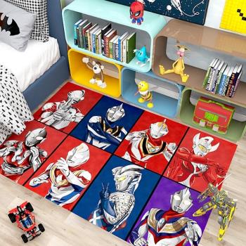 客廳奧特曼兒童地毯地墊閱讀區臥室爬行墊男孩房間床邊書房長方形