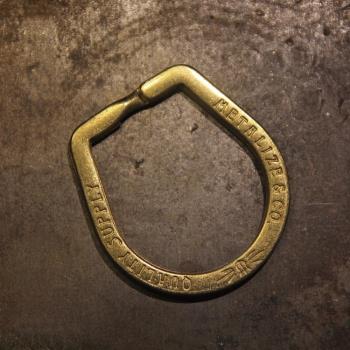 METALIZE馬蹄型黃銅雙圈鑰匙圈美式復古做舊鑰匙扣百搭配件配飾品