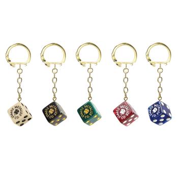 臺灣Metalize幸運骰子鑰匙圈鑰匙扣掛飾小禮物復古色子吊飾配件