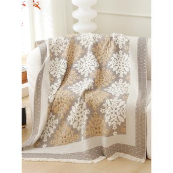 純棉四層紗布蓋毯毛巾被成人空調毯柔軟學生午休毯子沙發巾北歐風