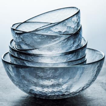 家用耐熱玻璃水果日式透明大碗