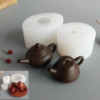 茶具茶碗茶壺茶盤硅膠模具烘焙鹽雕蠟燭果凍糖藝巧克力慕斯蛋糕