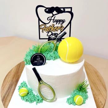 網球蛋糕擺件裝飾網球愛好者甜品臺裝飾體育運動創意蛋糕裝扮