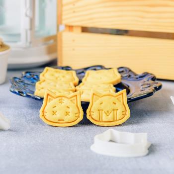 新款 卡通小貓餅干模具小號3D立體按壓式貓咪曲奇DIY家用烘焙工具