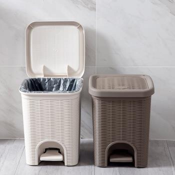 居家家分類腳踏垃圾桶家用創意客廳小紙簍衛生間廚房帶蓋垃圾簍