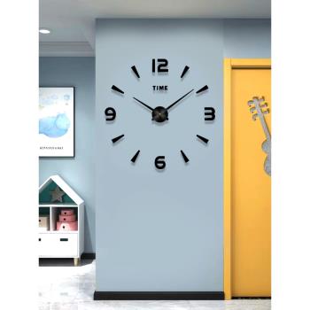 免打孔掛鐘鐘表家用客廳現代簡約裝飾時鐘靜音個性數字創意大掛表