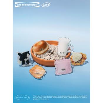 aab 野餐約會系列 可頌貝果華夫餅貓咪玩偶枕頭氣囊支架粘貼式