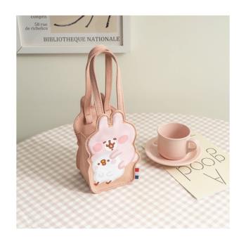 日系卡通兔子手提袋卡娜赫拉小巧輕便可愛裝水杯奶茶的帆布手提包