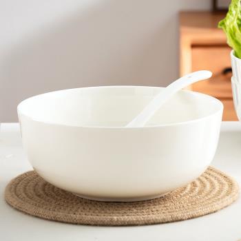 景德鎮純白色骨瓷大號面碗家用湯碗陶瓷大碗螺螄粉碗泡面碗拉面碗