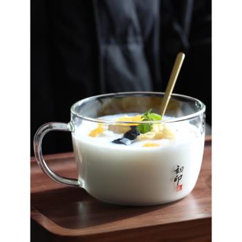 耐熱玻璃帶勺微波爐專用杯子