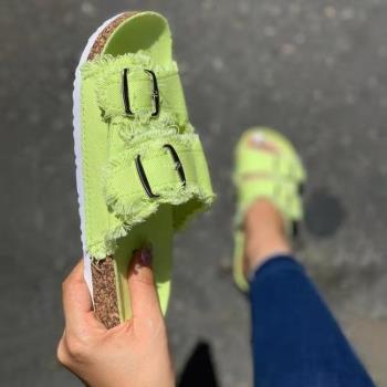 2022 summer ladies flat sandals women shoes 平底拖鞋 size43