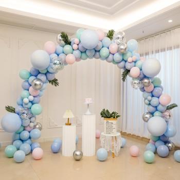 新年開業典禮馬卡龍氣球拱門立柱商場周年慶活動婚禮裝飾場景布置