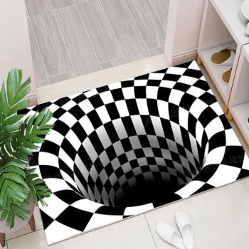 抖音網紅同款3D立體眩暈地毯吸水地墊房間進門腳墊防水防滑臥室