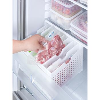日本進口冰箱冷凍格子收納夾保鮮盒塑料袋食物凍肉密封整理神器