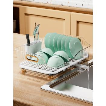 廚房瀝水碗碟架多功能水果收納架大容量餐具置物架碗筷盤子收納盒