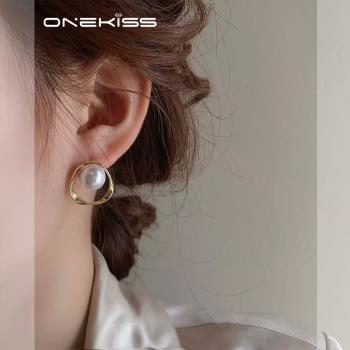 法式復古圈圈珍珠耳環女2023年新款爆款高級感耳釘無耳洞耳夾耳飾