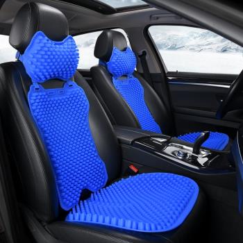 汽車透氣坐墊四季通用按摩3D通風硅膠墊靠背墊座椅冰墊涼墊坐椅墊