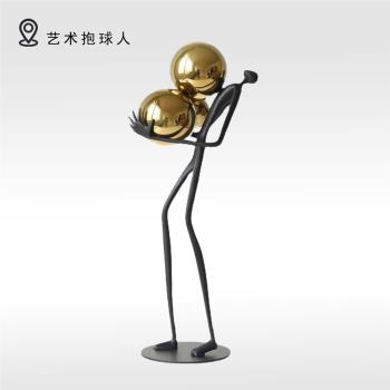輕奢風現代高級感藝術抽象人物擺件樣板房客廳電視櫃軟裝飾品擺設