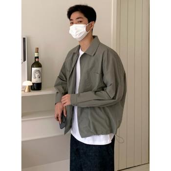 MRCYC工裝襯衫式外套男士春秋季襯衣寬松長袖薄款休閑開衫夾克
