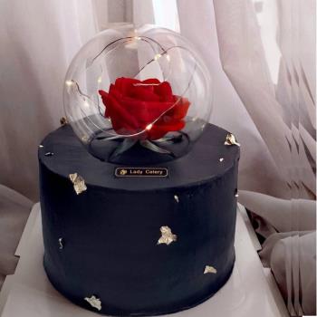 蛋糕玻璃罩玻璃球擺件蓋子透明球創意裝飾烘焙插件派對甜品臺用品