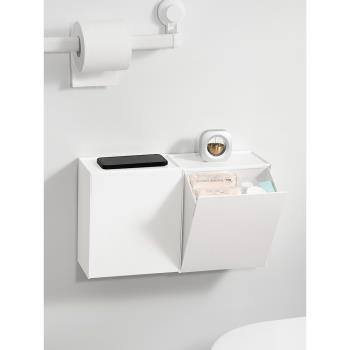 廁所收納神器馬桶上方衛生間墻面免打孔貼墻置物架放姨媽巾的盒子